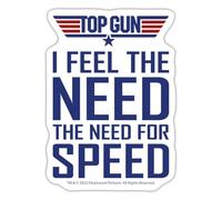 Spreadshirt Top Gun I Feel The Need for Speed Cool Quote Sticker Size S (10 x 10 cm), 10 x 10 cm, White Matte