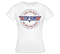 Spreadshirt Top Gun I Feel The Need for Speed Quote Women's T-Shirt, L, White