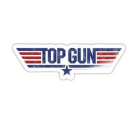 Spreadshirt Top Gun Logo Sticker Size S (10 x 10 cm), 10 x 10 cm, White Glossy