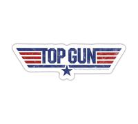 Spreadshirt Top Gun Logo Sticker Size S (10 x 10 cm), 10 x 10 cm, White Matte