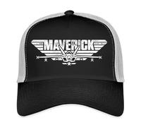 Spreadshirt Top Gun Maverick Fighter Jet Logo Trucker Cap, One Size, Black/Stone Grey