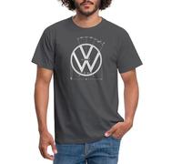 Spreadshirt Volkswagen Blue VW Logo As Construction Graphic Men's T-Shirt, XL, Charcoal Grey