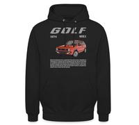 Spreadshirt Volkswagen red VW Golf GTI M1 With Lettering Unisex Hoodie, 3XL, black