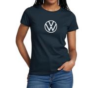 Spreadshirt Volkswagen White Classic VW Logo Women's T-Shirt, S, Navy