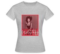 Spreadshirt Whitney Houston Photo with Autograph and Nameplate Women's T-Shirt, L, Heather Grey