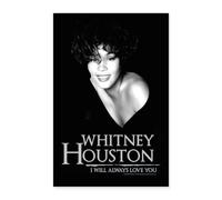 Spreadshirt Whitney Houston Poster Black and White Poster 24" x 35" (60x90 cm), One Size, White