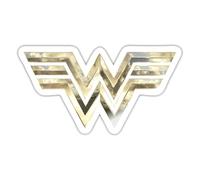 Spreadshirt Wonder Woman 1984 Classic Logo Gold Sticker Size S (10 x 10 cm), 10 x 10 cm, White Glossy