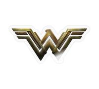 Spreadshirt Wonder Woman Logo Sticker Size S (10 x 10 cm), 10 x 10 cm, Transparent Glossy