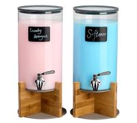 Spreccio Glass Laundry Detergent Dispenser with Holder,1.1 Gallon Laundry Liquid Dispensers with Stainless-Steel Tap,Large Glass Fabric Softener Containers with Stand for Laundry Room Organization
