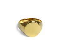 Sprezzi men’s gold signet ring 925 sterling silver mens ring round glossy polished can be engraved with gift packaging