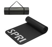 SPRI 12mm Pro Fitness Matt - Thick Exercise Mat for Floor Workouts, Sit-Ups, Push-Ups, Stretching, Toning, and General Fitness - Non-Slip Texture, Cushioned, Portable Rolling Mat with Carrying Strap
