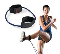 SPRI Xercuff Leg Resistance Band Exercise Cord with Non-Slip Padded Ankle Cuffs, Blue, Heavy