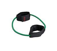 SPRI Xercuff Leg Resistance Band Exercise Cord with Non-Slip Padded Ankle Cuffs, Green, Light