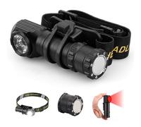 Spriak High Lumens LED Rechargeable Headlamp for Adults - Hard Hat Light Running Head Lamp Headlight with Red Light, Magnet, 180° Tilt, Detachable Flashlight & Headband, Outdoor, Emergency Use 1PC