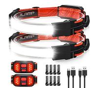 Spriak LED Headlamp Flashlight, 1000lumens 230° Broadbeam Headlight, USB Rechargeable Head Lamp with Red Taillight, Lightweight Waterproof Headlamps for Camping Running Hiking, Hard Hat Headlamp