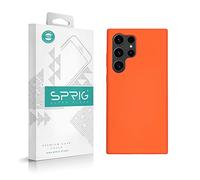 Sprig Compatible with Samsung Galaxy S24 Ultra Phone Liquid Silicone Premium Back Cover Drop Tested Shock Proof Mobile Case for Men, Women, Boys and Girls with Camera Protection (Light Orange)