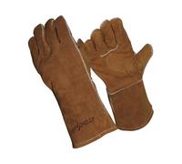SPRIGHOLLY Welding Gloves, 36 CM/14 IN Leather Heat Resistant Gauntlets, Fireproof Barbecue Mitts for Tig, Mig, Stick Welder, Forge, Fireplace, Wood Stove, BBQ, Oven, Baking, Pot Holder