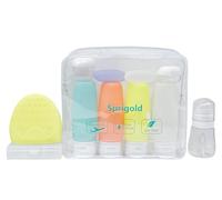 Sprigold 15 Pack Upgrade Leak-Proof Silicone Travel Bottles Set Have Built-in Labels TSA Approved, BPA Free Travel Toiletries for Cosmetic Shampoo Cream Conditioner Lotion Soap