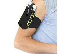 Sprigs Armband for iPhone 11/x/xr/8/7 Plus, Galaxy S10/S9, Google Pixel 4. Lightweight & Comfortable Running Armband, Stretches - Black/HiViz, Large