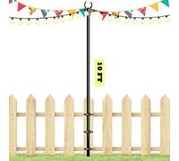 Sprimden 10ft String Light Poles for Outdoors, Outside Light Poles for Deck, Fence, Backyard, Patio, Outdoor Lighting, Matte Black, 1 Pack