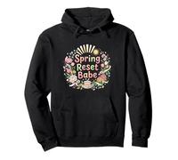 Spring Aesthetic Floral Reset Cozy Lifestyle Art Pullover Hoodie