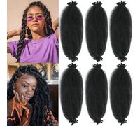 Spring Afro Twist Hair 20 Inch Springy Marley Twist Braiding Hair Pre Separated 6 Packs Spring Twist Afro Kinkys Bulk Hair for Soft Locs Crochet Hair Extensions for Black Women (1B 20")
