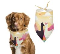 Spring Alpacas in The Mountains Dog Bandanas Triangle Holiday Pet Neck Scarf Soft Adjustable Bib Handkerchief Accessories Washable Durable Fabric for Pet Puppy Cats Large Dog