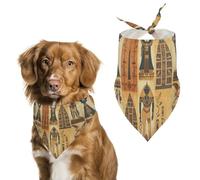 Spring Ancient Egypt Tribe Series Dog Bandanas Triangle Holiday Pet Neck Scarf Soft Adjustable Bib Handkerchief Accessories Washable Durable Fabric for Pet Puppy Cats Large Dog
