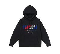 Spring and Autumn Men's and Women's Running Set Fleece-Lined Rainbow Gradient Letter Tiger Head Embroidered Hooded Sweatshirt and Long Pants Sports Sweatpants-COLOR-5||l