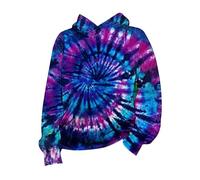 Spring and Autumn New Children's Tie Dye 3D Printed Hoodie Pullover Sweatshirt Clothes for Teenager Girls Dark Blue