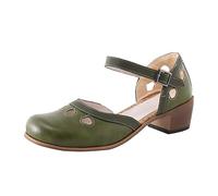 Spring And Summer 2025 New European And American Foreign Trade Large Color Matching Buckle Casual Single Shoe Sandals Wedges Sandals for Women Size 8 (Green, 5.5)