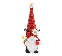 Spring And Summer Faceless Gnoms Faceless Doll Sitting Figurine Old Man Holiday Mom Dad Gift Ornaments Enjoy The And Beauty From Spring To Summer Second Christmas Together Ornament (Red, One Size)