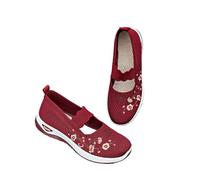 Spring and Summer New Large Size Women's Shoes Soft Bottom Comfortable Middle-Aged and Elderly Mother Cloth Shoes Breathable Leisure Multi-Coloured Optional (Purple,8)