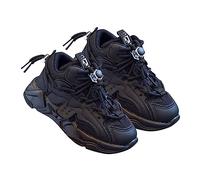 Spring and Summer New Multi Color Solid Mesh Lightweight and Breathable Children's Fashion Versatile Casual Sports Shoes Kids School Shoes Size 9 (Black, 2 Big Kids)