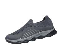 Spring and Summer Sports Shoes, Breathable Trainers, Flat Bottom, Lightweight, Wide Running Shoes, Slip Off Walking Shoes, Light Solid Colour, Simple Casual Style, Men's Shoes, Summer Shoes, gray, 8