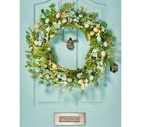 Spring Artificial Wreath Easter Egg Blue