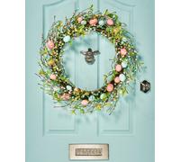 Spring Artificial Wreath Easter Egg Blue/Pink