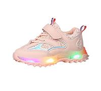 Spring Autumn Non Soft Sole Baby Toddler LED Flashing Lights Shoes Boys Girls Kids Sports Shoes Sneaker Lights for Girls (Pink, 11.5 Little Child)