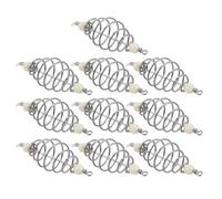 Spring Bait Cage Feeder Holder 10pcs Stainless Steel for Carp Fishing | Freshwater and Saltwater Use, Silver Spring Shape, Bait Mimicry and Hook Design, Reduces Misfires