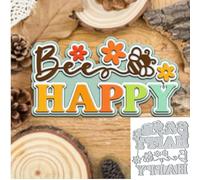 Spring BEE Happy Metal Die Cuts for Card Making,Happy Christmas Flower Card Cutting Dies Cut Stencils DIY Scrapbooking Album Decorative Embossing Paper Card Embossing Craft