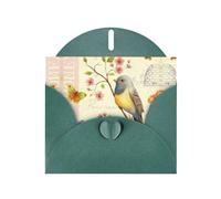Spring Bird And Flowers Exquisite Pearl Paper Holiday Cards, Birthday Cards, Suitable For Christmas, Valentine'S Day, Wedding Anniversary And Party Invitation Cards.