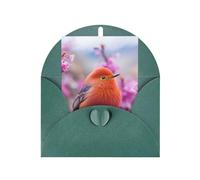 Spring Bird and Flowers Print Adorable Blank Cards& Envelopes,Unique Designs Perfect for Festivals, Invitations