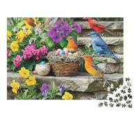 Spring Birds Garden 1000 Pieces Puzzle ForAdults Kids Colorful Colorful Garden Birds Wall Decoration Decompression Jigsaw for Men And Women Challenging Puzzles Jigsaw Puzzles 52x38cm/1000pcs
