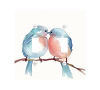 Spring Birds Switch Cover Plate Turquoise Blue Birds Home Decor Art Wall Plate Standard Size Double Rocker