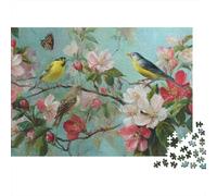 Spring Blossom Birds Painting-1 Jigsaw Puzzles Puzzles for Adults Kids. 1000 Piece Whimsical Challenge Toy Educational Games Home Decoration for Adults& Kids Age 14 Years Up 38x26cm/1000pcs