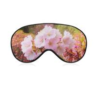 Spring Blossom Flower Sleep Mask Comfort Travel Eye Masks with Adjustable Elastic Strap Soft Funny Block Light Sleep Eye Cover for Side Sleeper for Nap Men Women Gift