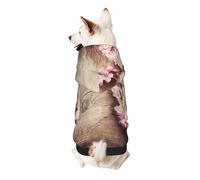 Spring Blossom On Wood Romantic Natural Print Dog Hoodie Sweatshirt For Small Dogs, Warm, Soft And Breathable Pet Clothes, Easy To Wear Jumper For Winter And Fall Warm