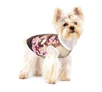 Spring Blossom On Wood Romantic Natural Print Small Dog Clothes Pet Vest, Soft Cotton Sleeveless T-Shirts Breathable Pet Tank Top Apparel For Puppies And Cats