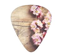 Spring Blossom on Wooden Table Guitar Picks 12 Pack Set Guitar Gift for Bass Picks Acoustic Guitars Plectrums with Clear Storage Box