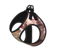 Spring Blossom On Wooden Table Print Adjustable Harness Leash Set For Cats And Dogs, Soft Breathable Kitten Puppy Mesh Vest With Reflective Design, Escape-Proof Lead For Small Pets Walking Training